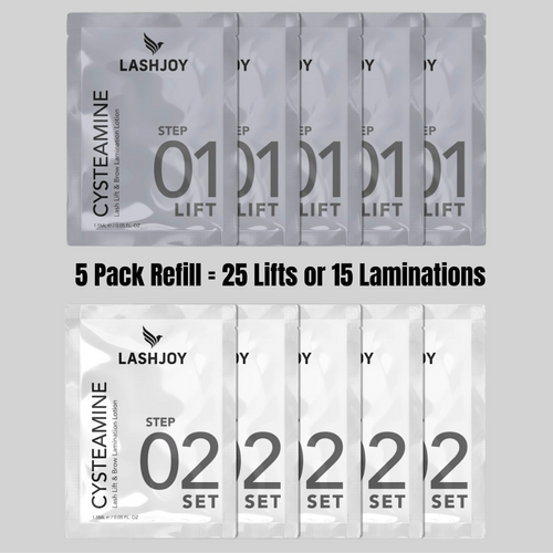 Lash Lift & Brow Lamination Kit - Step 1 LIFT & Step 2 SET (5 Pack) for professional lash and brow artists