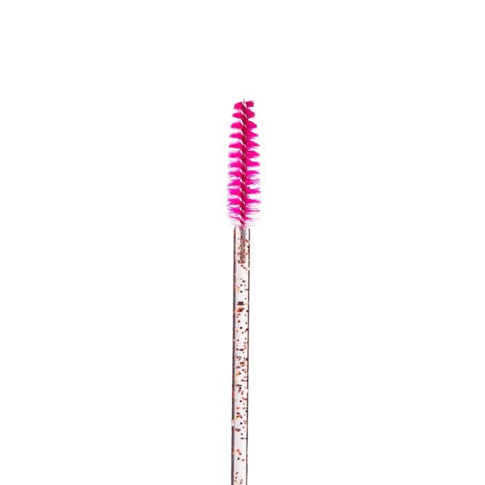Glitter Mascara Wands - Red Handle with Magenta Pink Spoolie