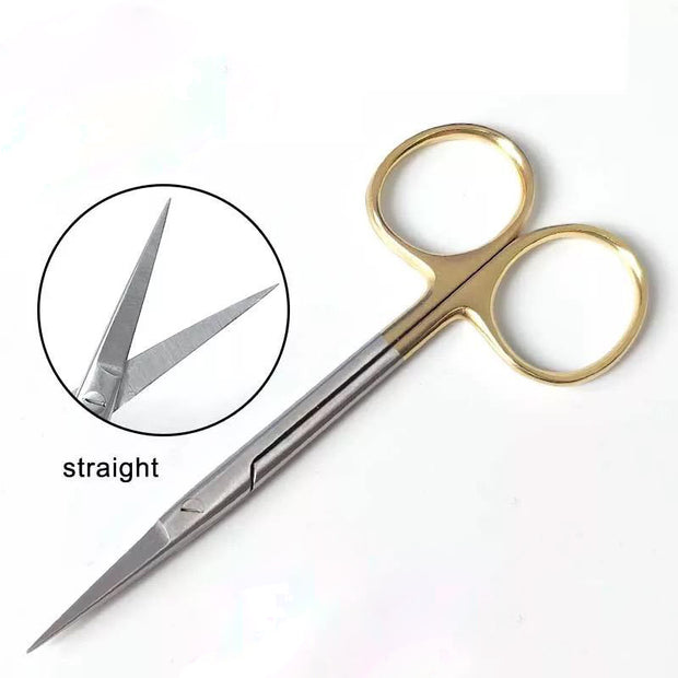 Superfine Straight Lash & Brow Scissors (Gold Handle)
